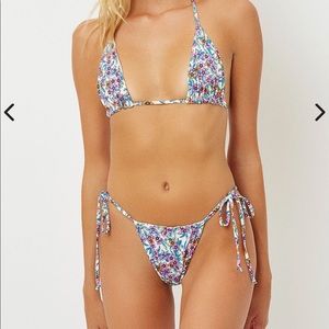 Frankies Bikinis Tia Floral String Bikini Bottom